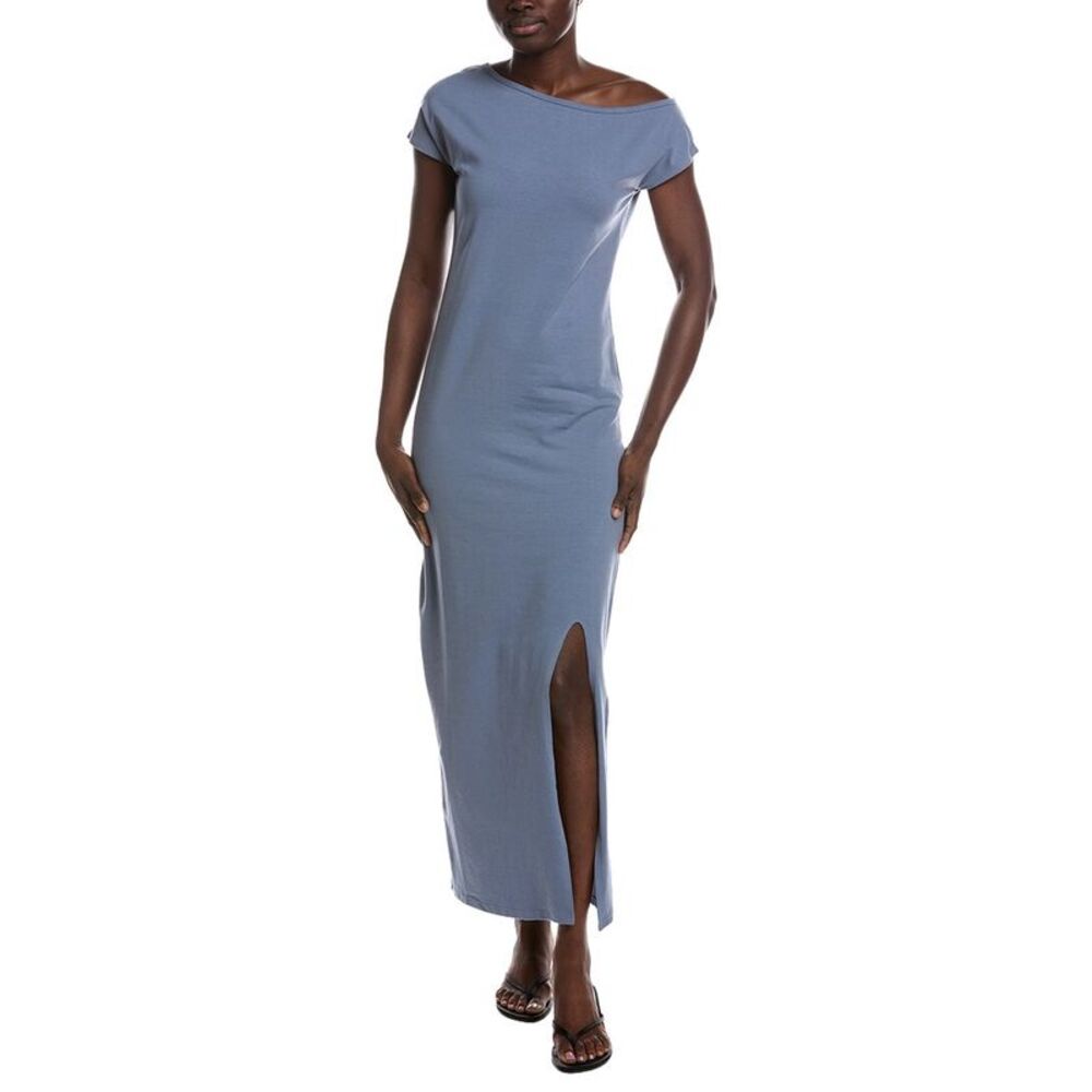 Renee C Womens Short Sleeve Midi Dress, Blue